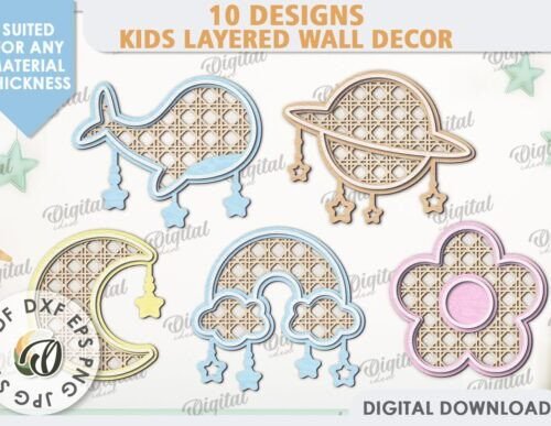 Paquete De Decoracion De Pared Para Habitacion De Ninos Creativo Digital